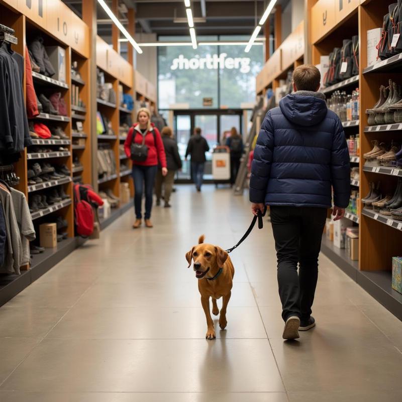 Dog Shopping with Owner at REI