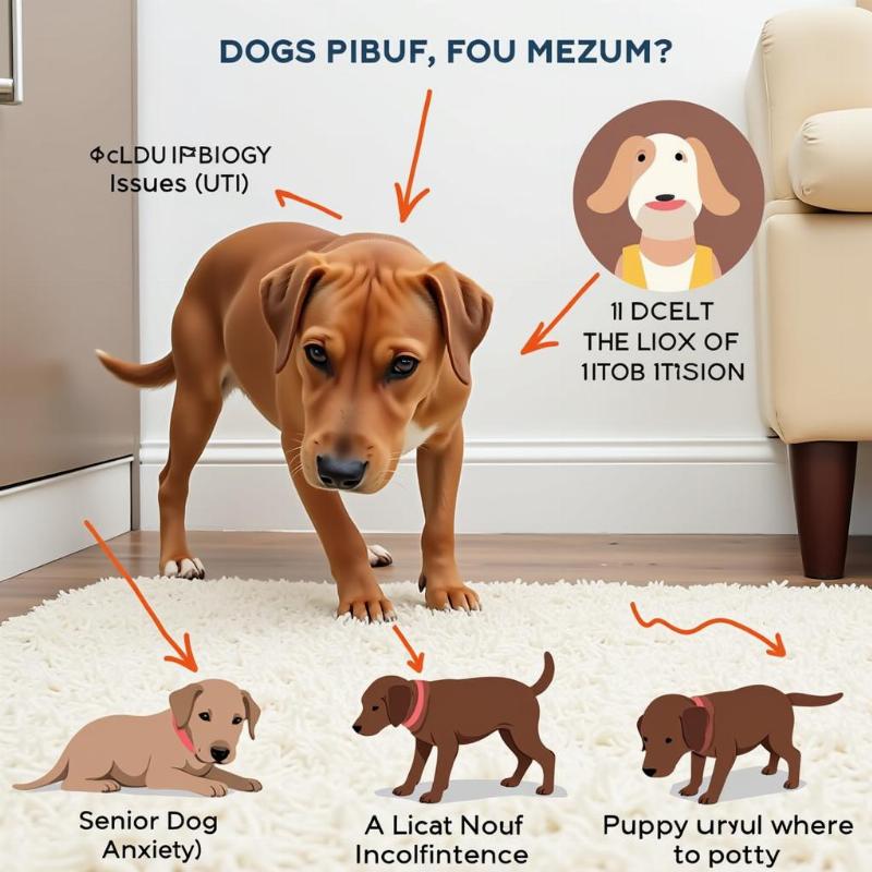 Reasons why a dog pees on the carpet