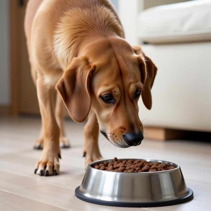 Dog Refusing Food from Bowl