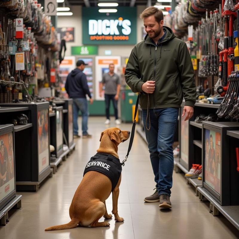 Dogs in Dick's Sporting Goods