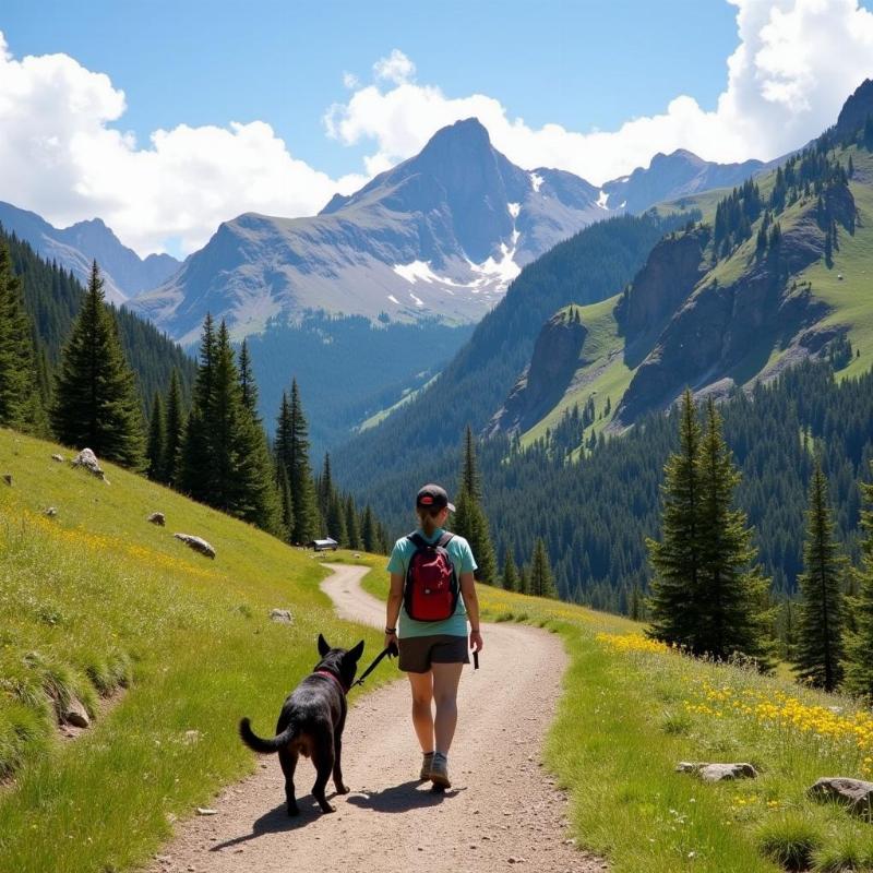 Hiking the Perimeter Trail in Ouray with a dog