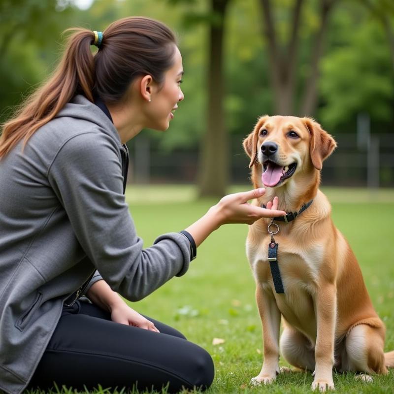 Dog training with commands in a different language