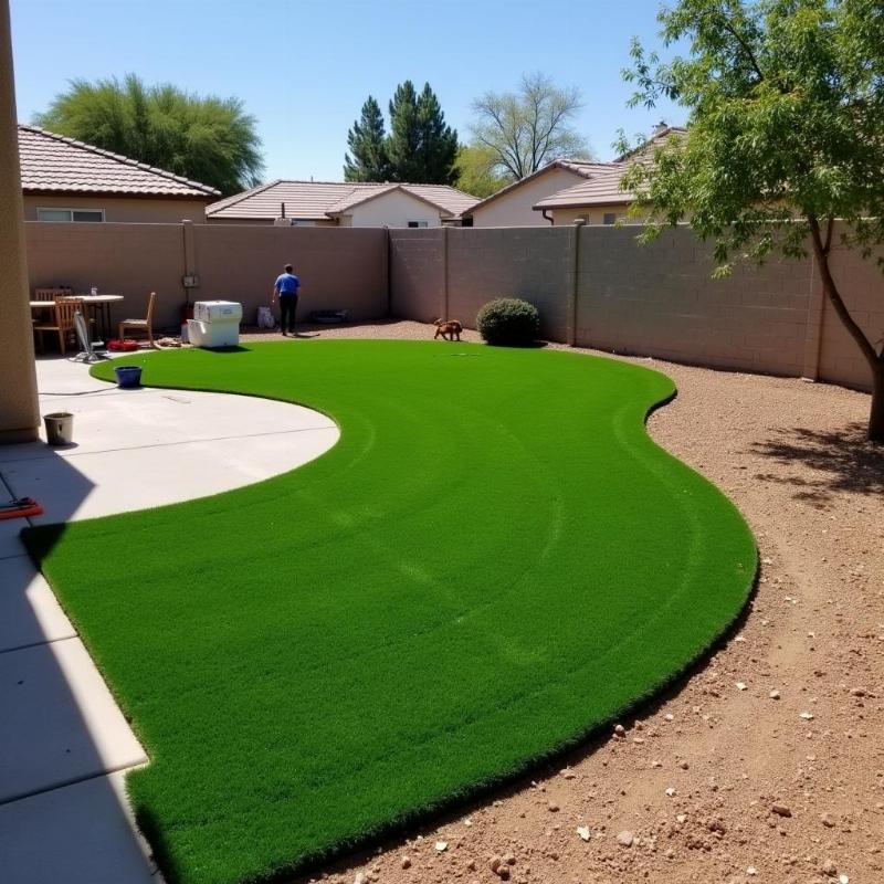 Installing Dog-Friendly Artificial Grass in a Buckeye Backyard