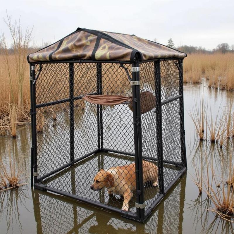 Setting up a Dog Blind for Duck Hunting