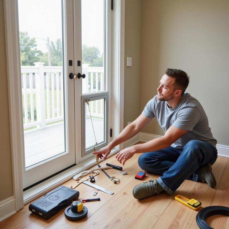 installing-glass-door-for-dogs