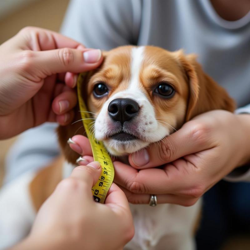 Measuring Dog Snout for Halter Fitting