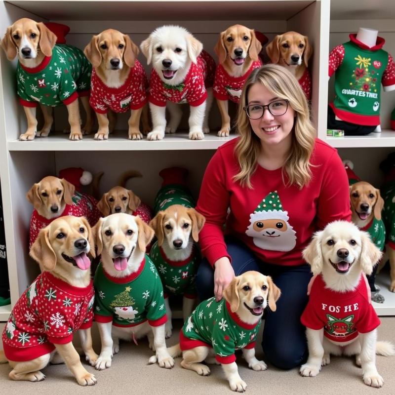 Shopping for dog and human ugly Christmas sweaters