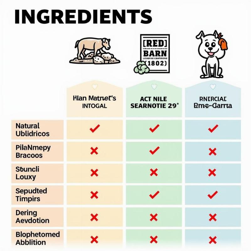 Red Barn Ingredient Comparison