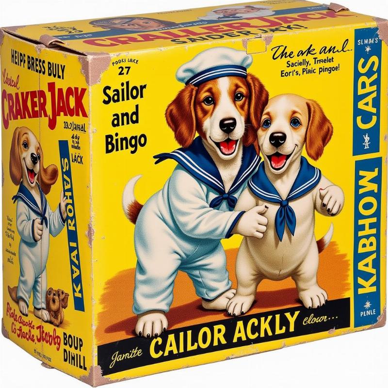 Sailor Jack and Bingo on the Cracker Jack Box