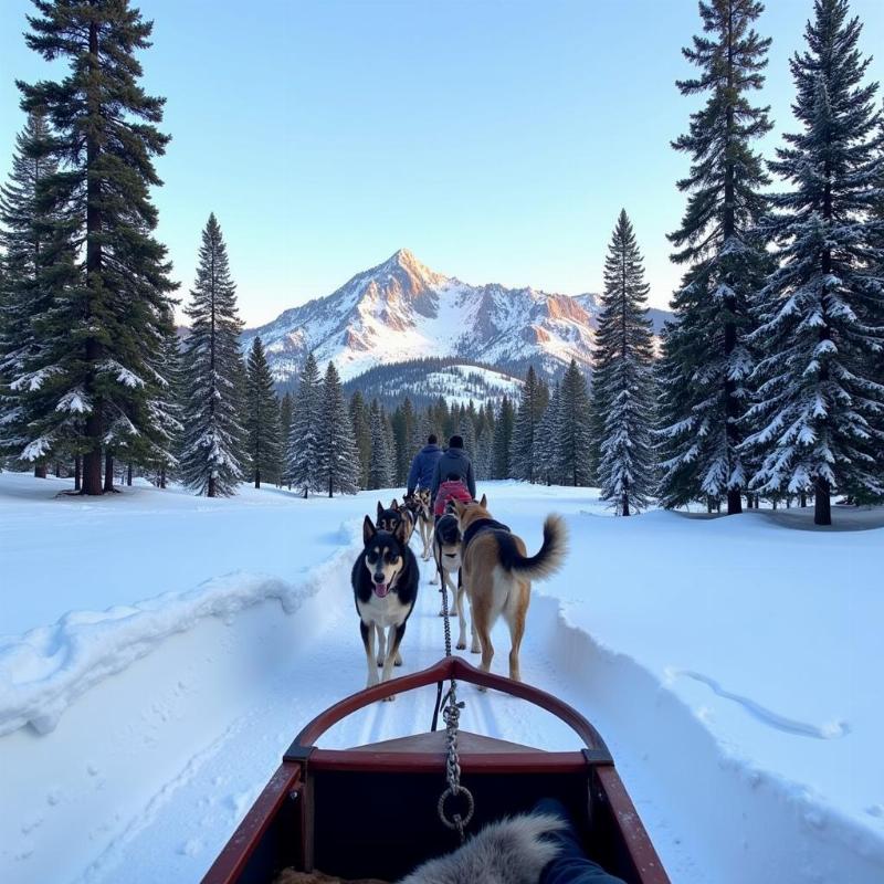 Experiencing a dog sledding tour in Lake Tahoe