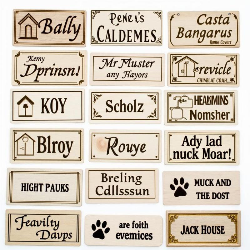 Personalization options for a dog's name plate