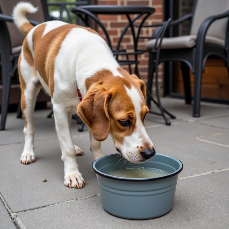 Vail Restaurant Providing Water Bowl for Dog