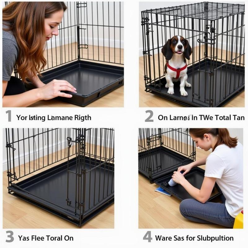 Cleaning a dog crate pan