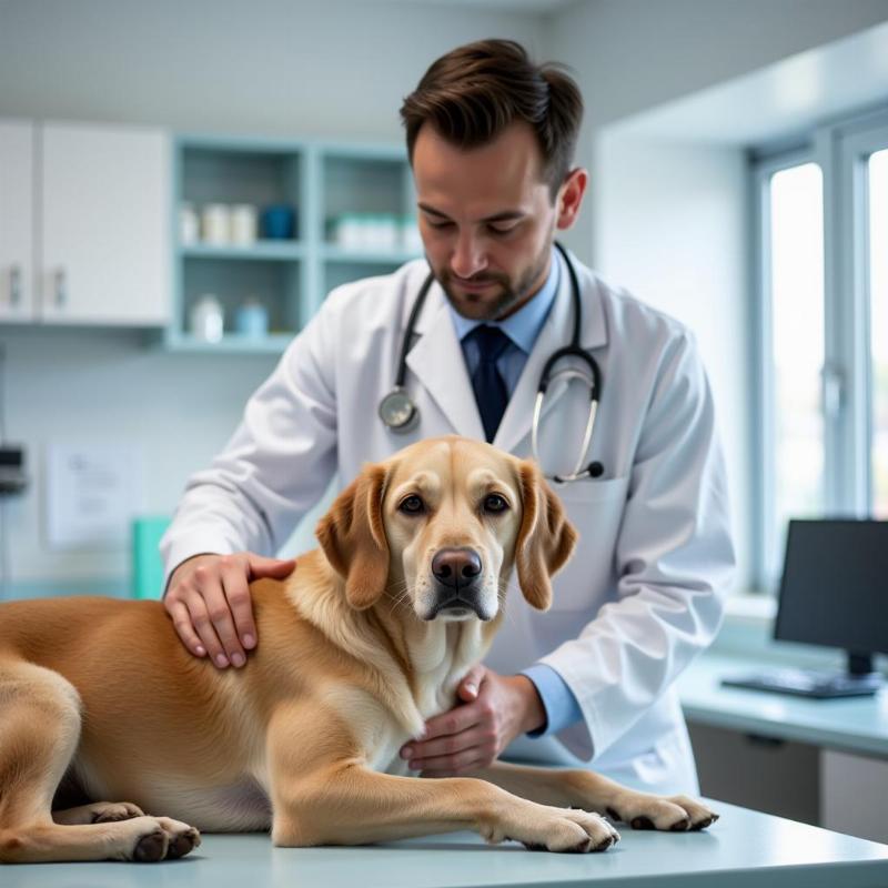 Veterinarian Examining Dog