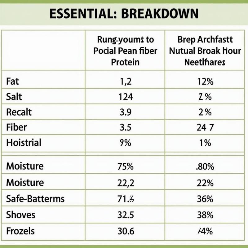 Nutritional Information for Victor's High Pro Plus